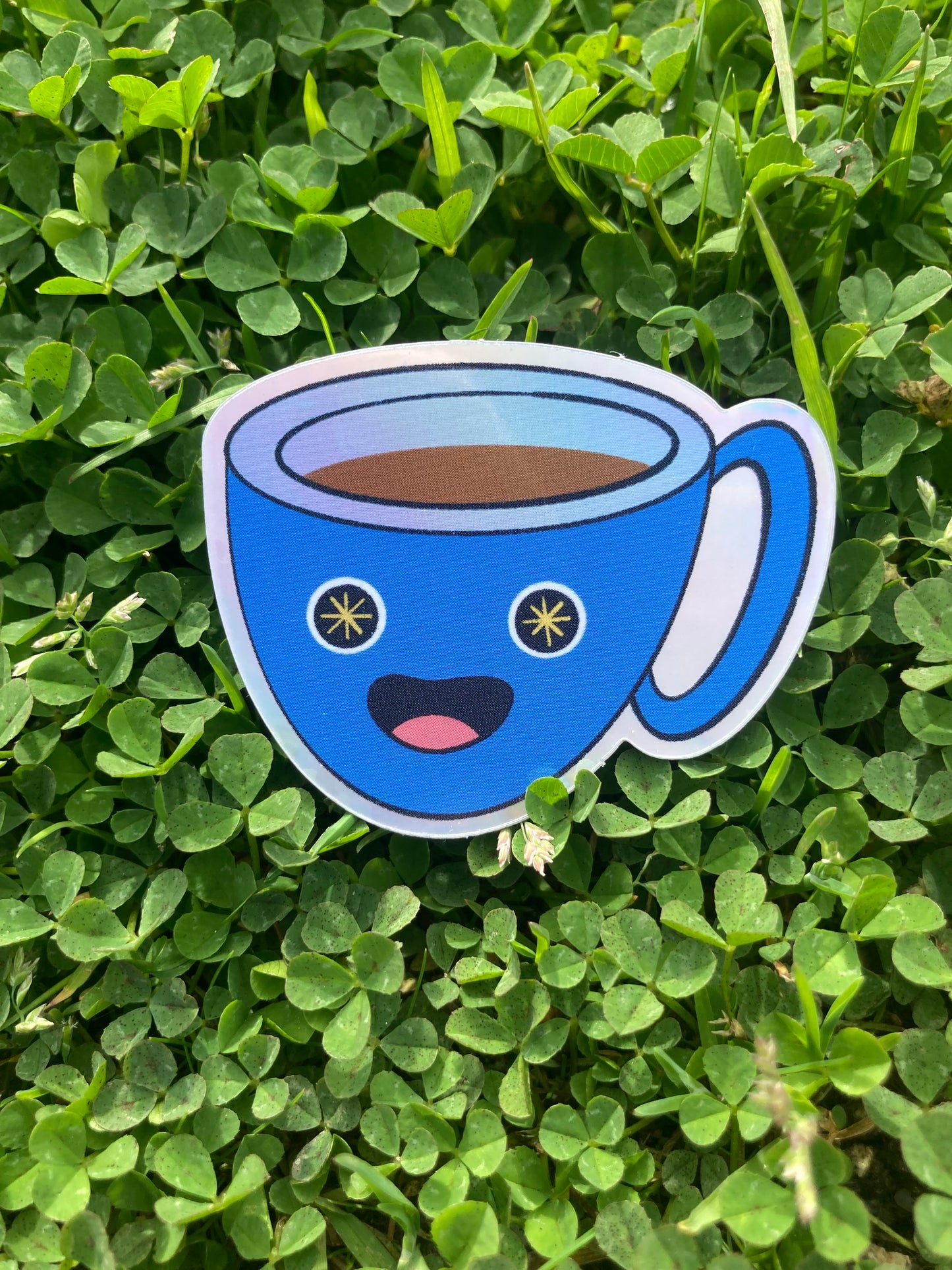 Caffeinated Coffee Holographic Sticker