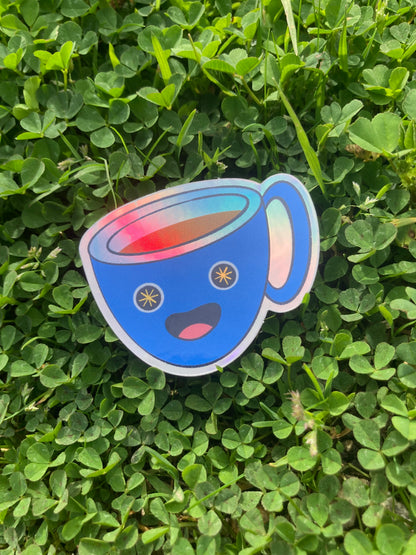 Caffeinated Coffee Holographic Sticker